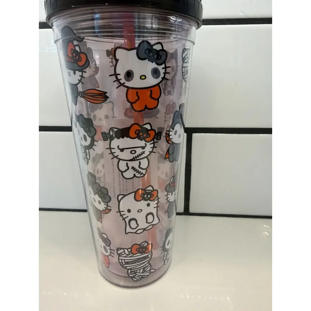 Hello Kitty Halloween Double Insulated‎ Tumbler 22 Oz with Lid & Straw NEW! 🎃